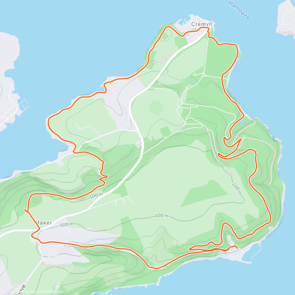 Map of the activity, Cornwall Afternoon Run ☀️🖤🤍