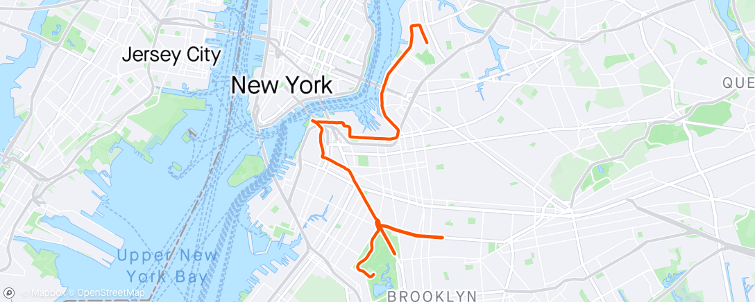 Mapa da atividade, NYCRuns BK half 1:30 pace team
