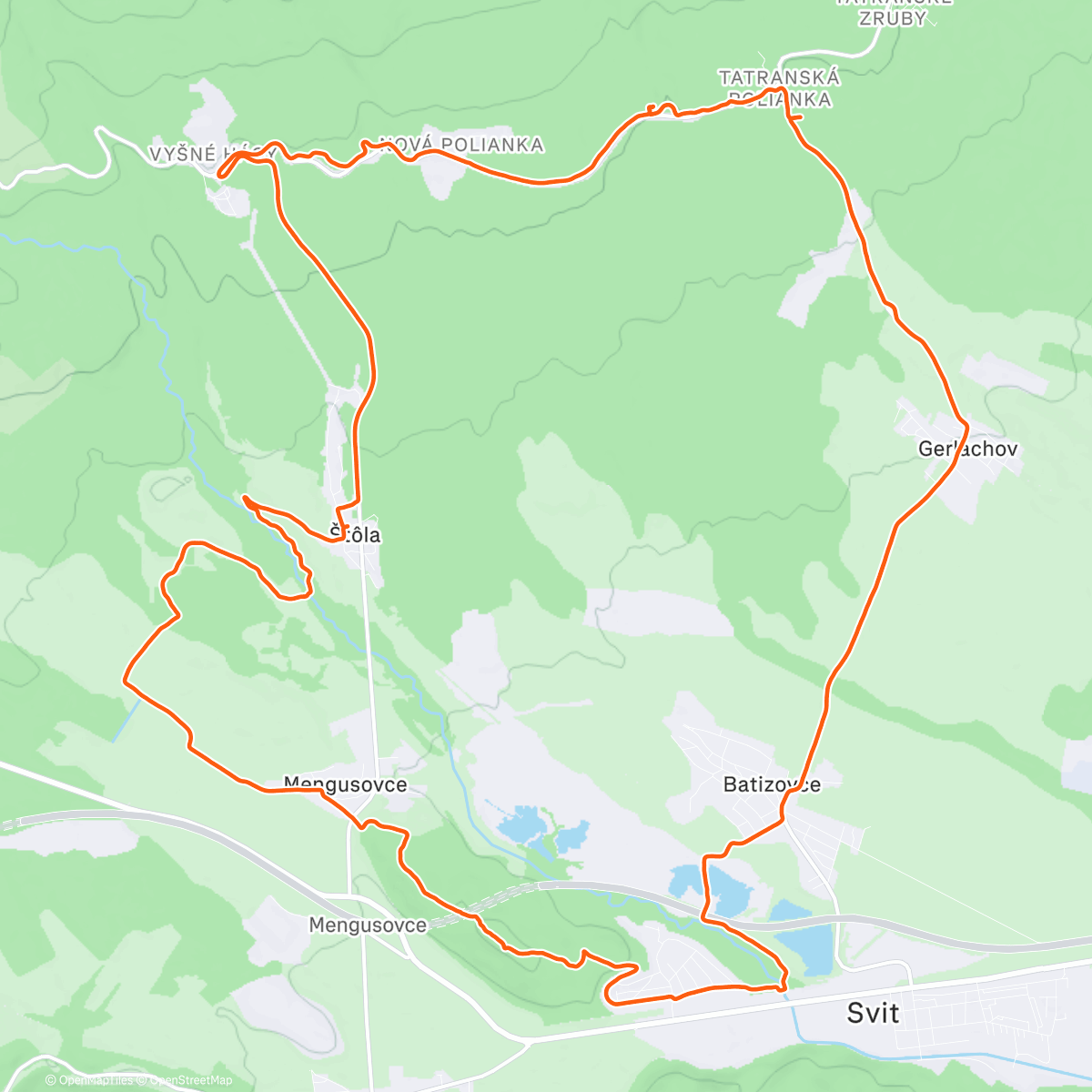 Map of the activity, Polianky, Gerlachov, Kimbiark, Hovald