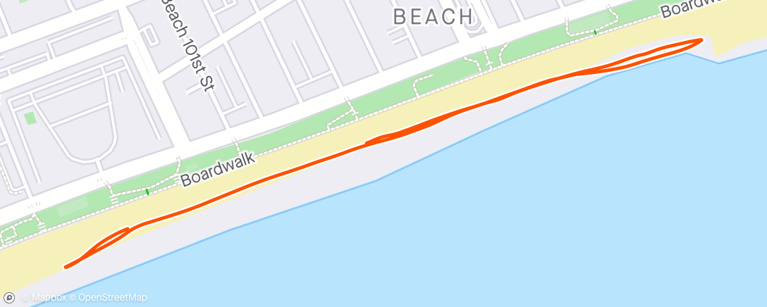 Mappa dell'attività beach squats, strides, jog