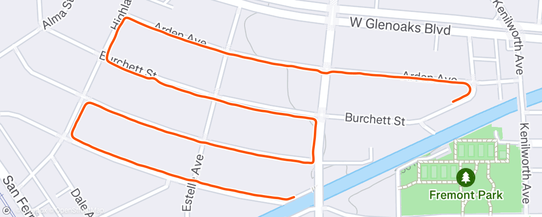 Map of the activity, Evening Walk