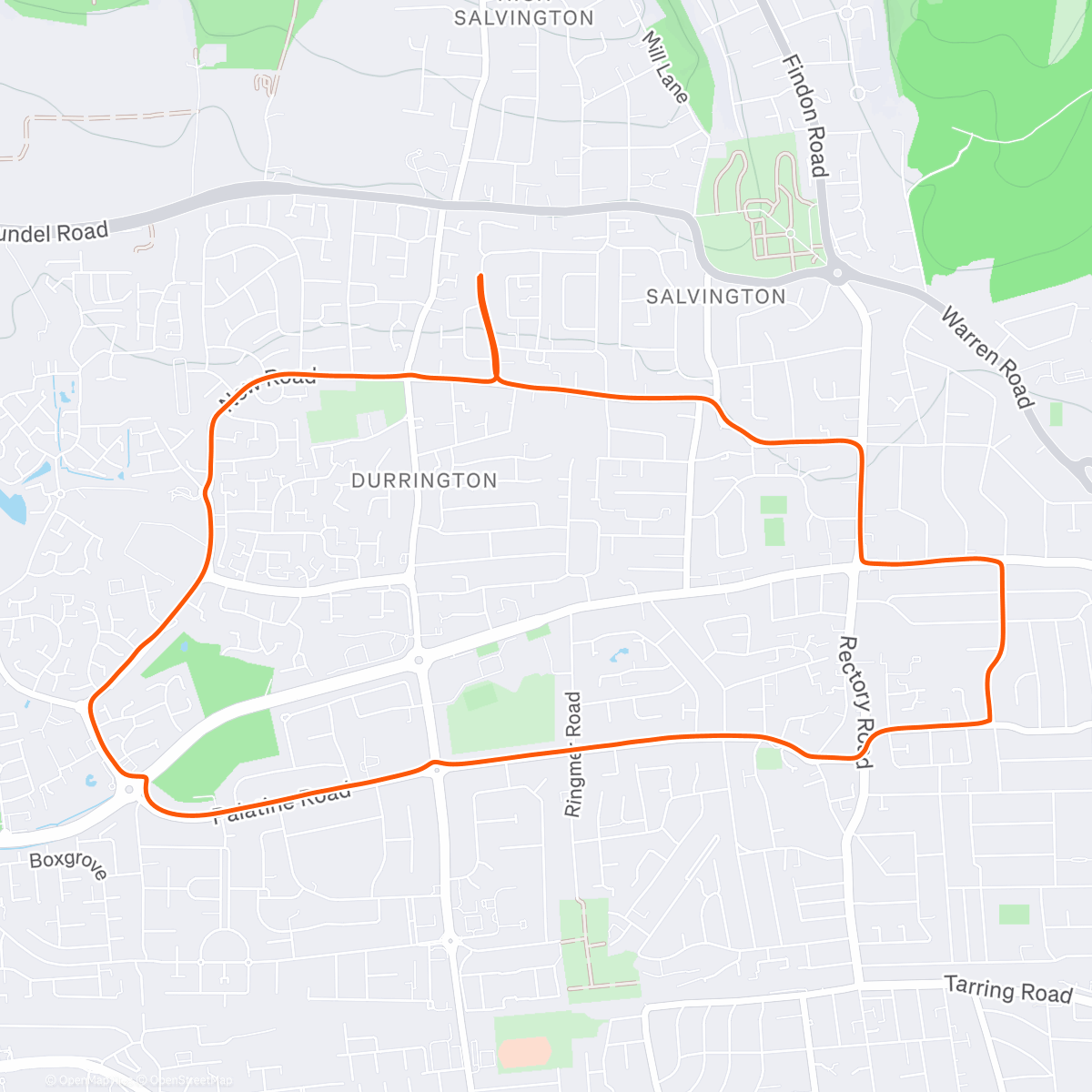 Map of the activity, 6 x 400 threshold, 400 easy/tempo