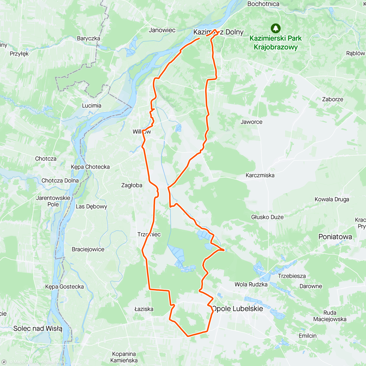 Mapa da atividade, Kazimierskie MTB 😎☀️