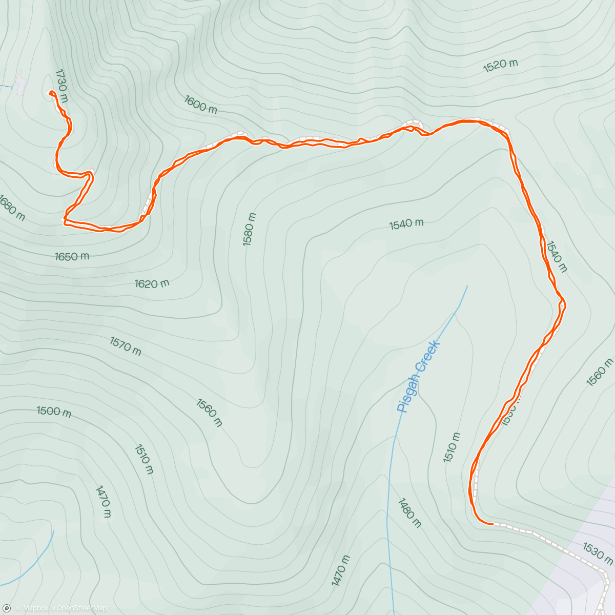 Map of the activity, Short & Sweet 16 Hike to Mt Pisgah w/ my ❤️