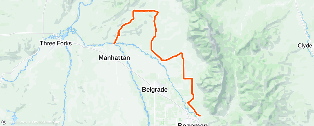 Map of the activity, Lunch Gravel Ride