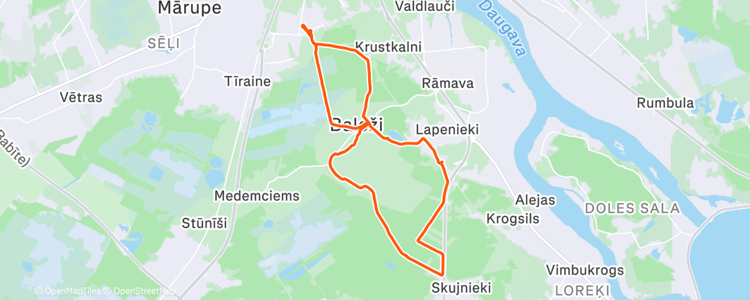 Map of the activity, Полуденный заезд