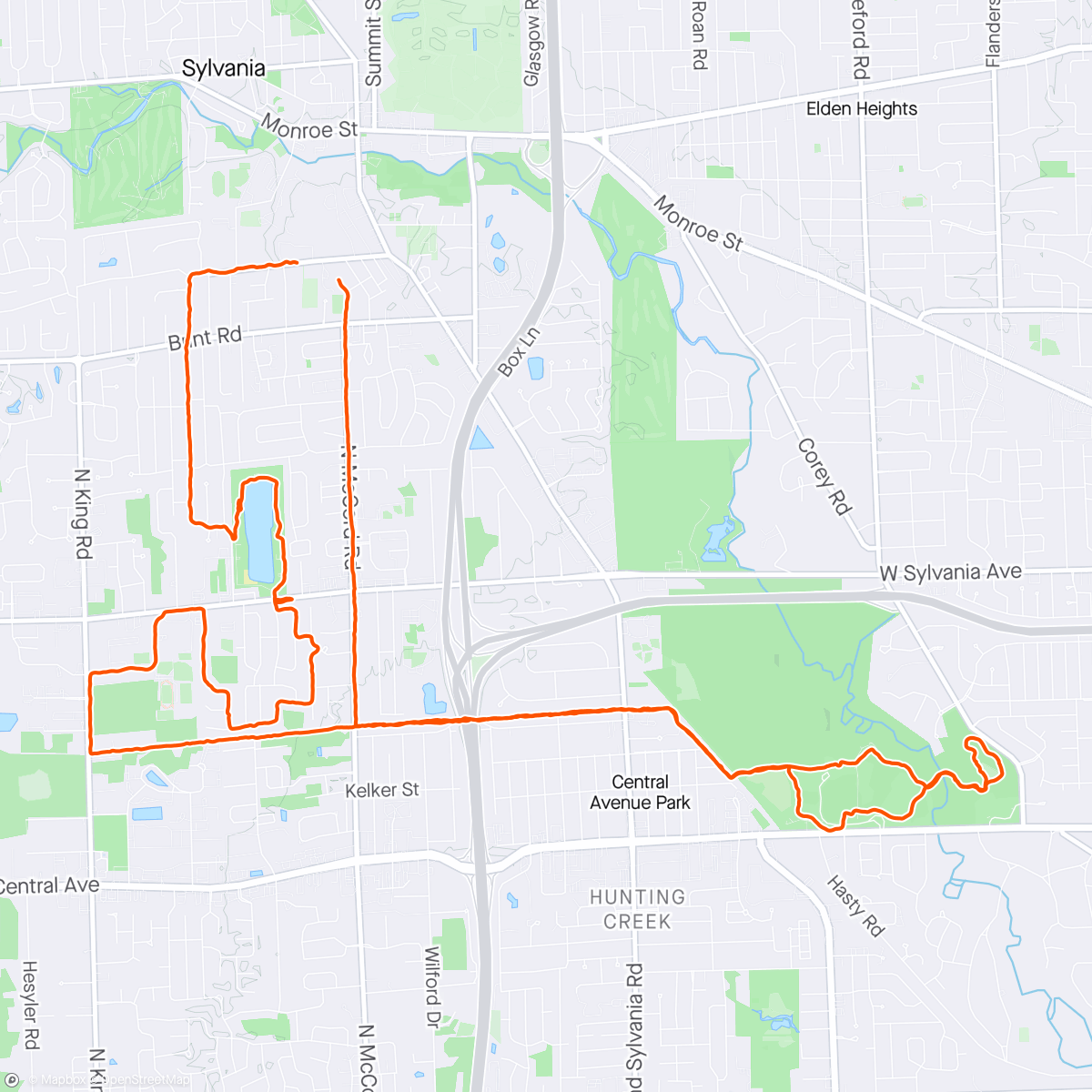 Map of the activity, Spring Training Run