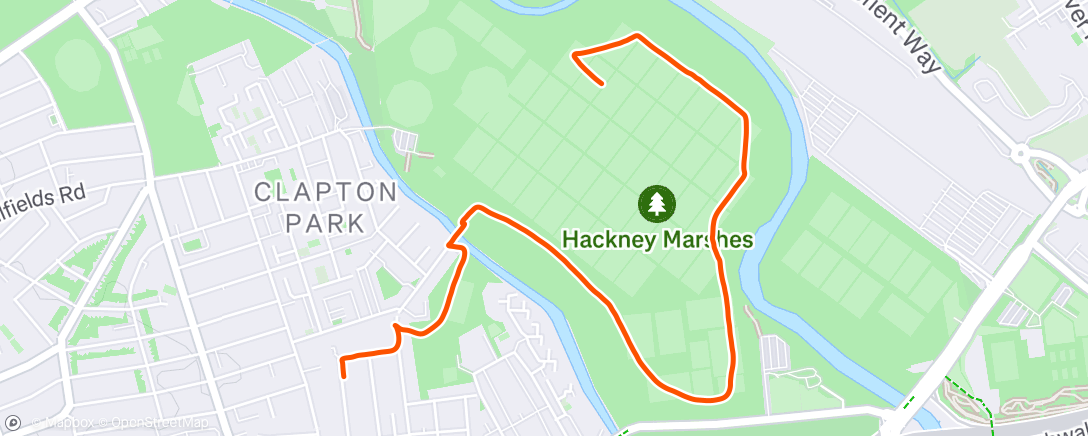 Map of the activity, Afternoon Run