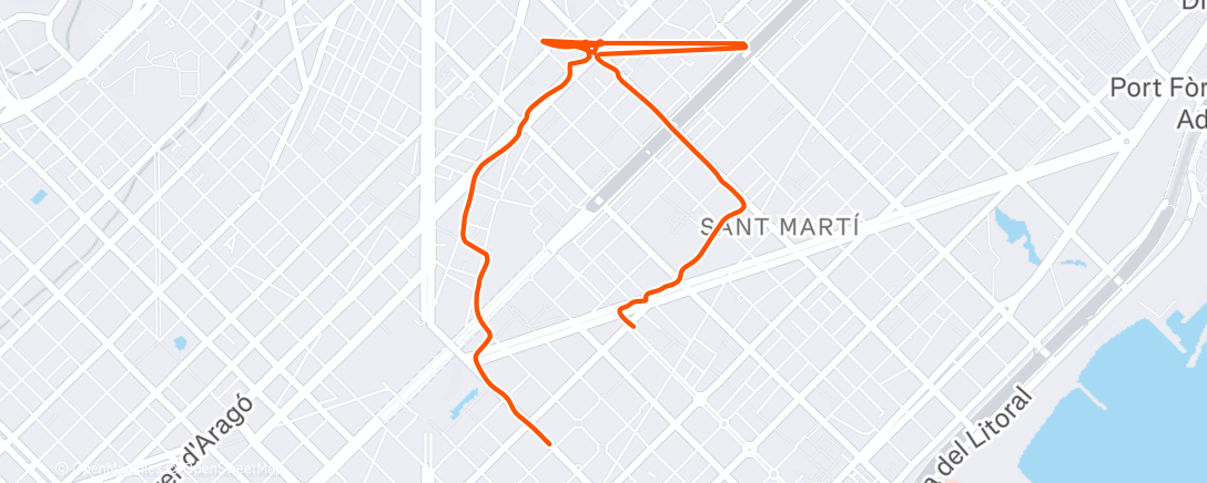 Map of the activity, Entrenamiento a la hora del almuerzo