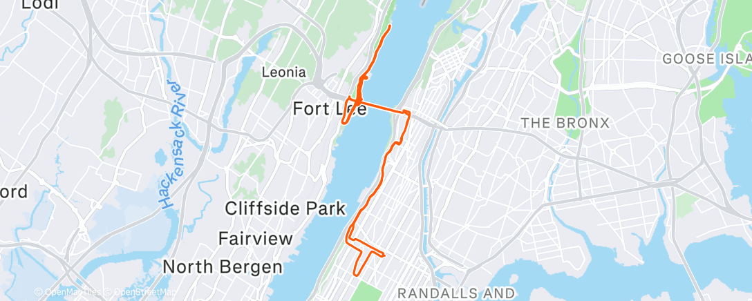 Map of the activity, Lunch Ride