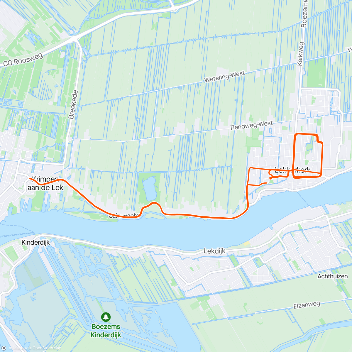 Map of the activity, De -putten- Ronde van Lekkerkerk P49
