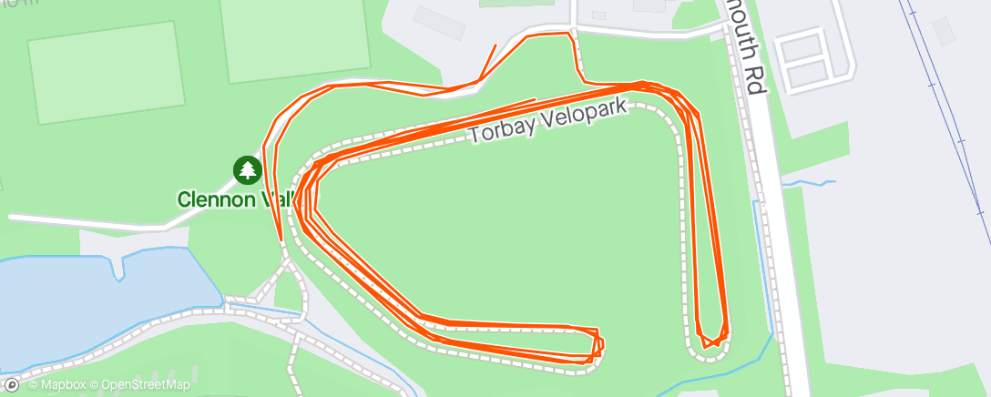 Map of the activity, Parkrun 3 laps as field soaked after 24hrs of rain
