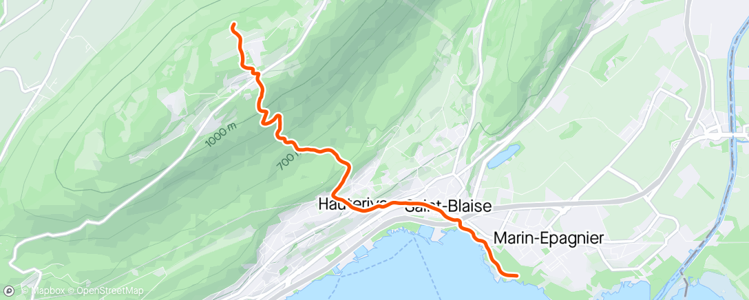 Mapa de la actividad, Trail le matin