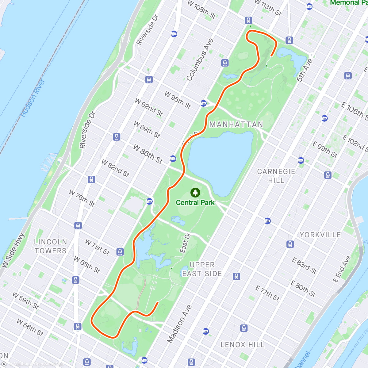 Mapa da atividade, Zwift - Group Workout: Ham Sandwich (E) on Park Perimeter Reverse in New York