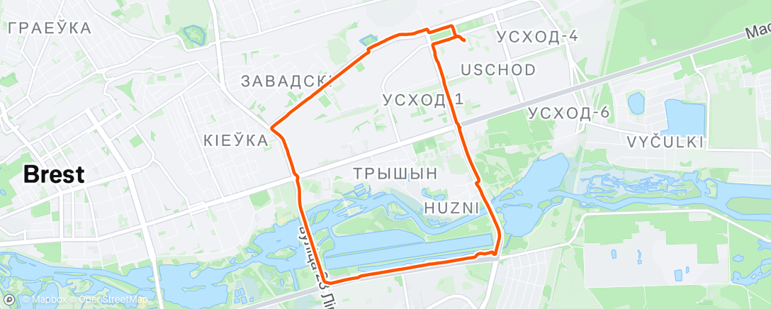 Map of the activity, Morning Run