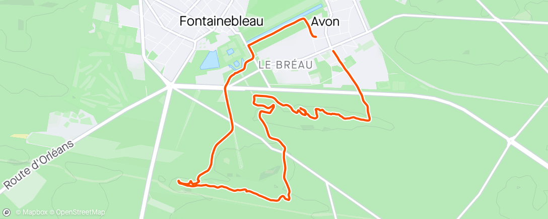 Map of the activity, Footing Fontainebleau