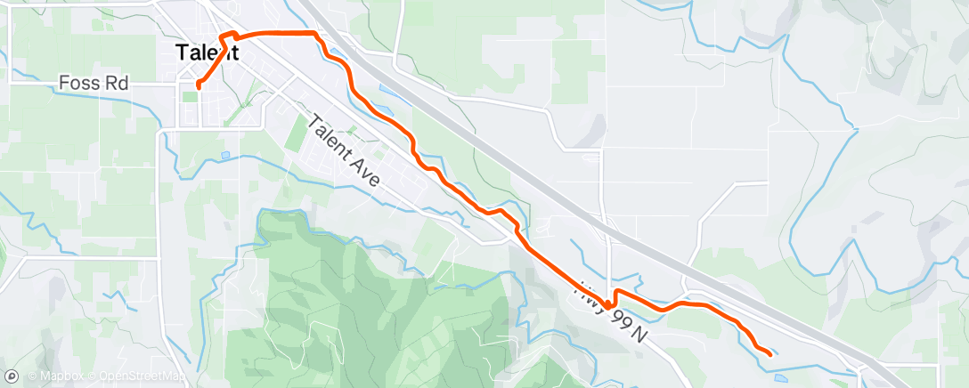 Map of the activity, Beautiful HOT run through southern Oregon