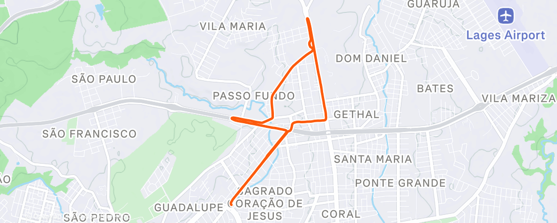 Map of the activity, Pedalada vespertina