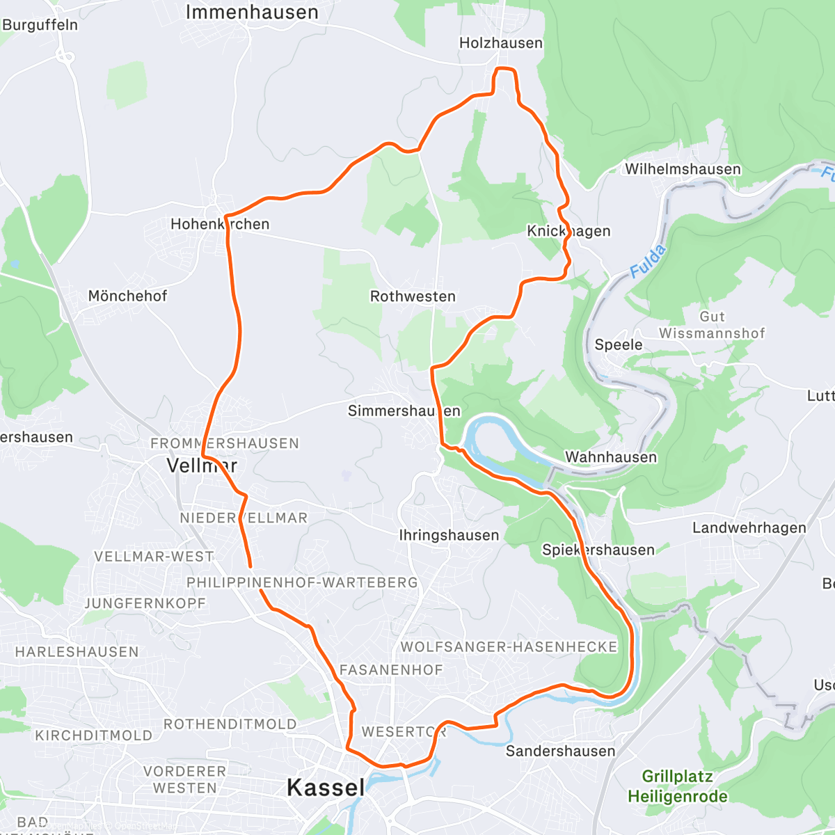 Map of the activity, Fahrt am Nachmittag