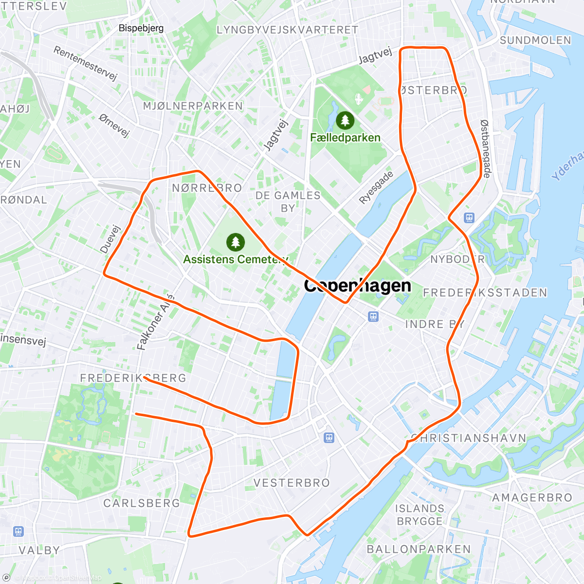 Map of the activity, Copenhagen Half Marathon