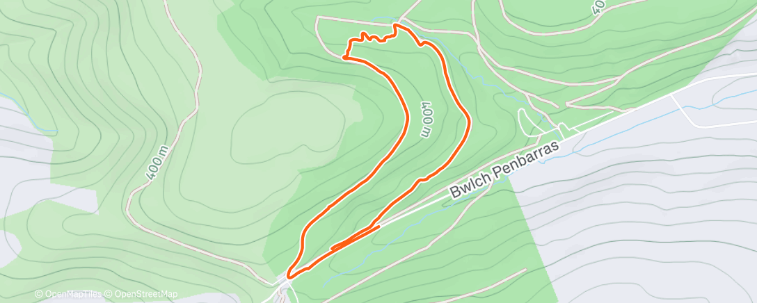 Map of the activity, Afternoon Run