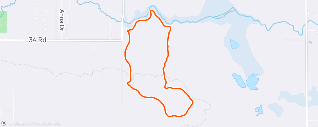 Map of the activity, MTB 1 with new friends while camping with Michigan Airstream Club in Cadillac