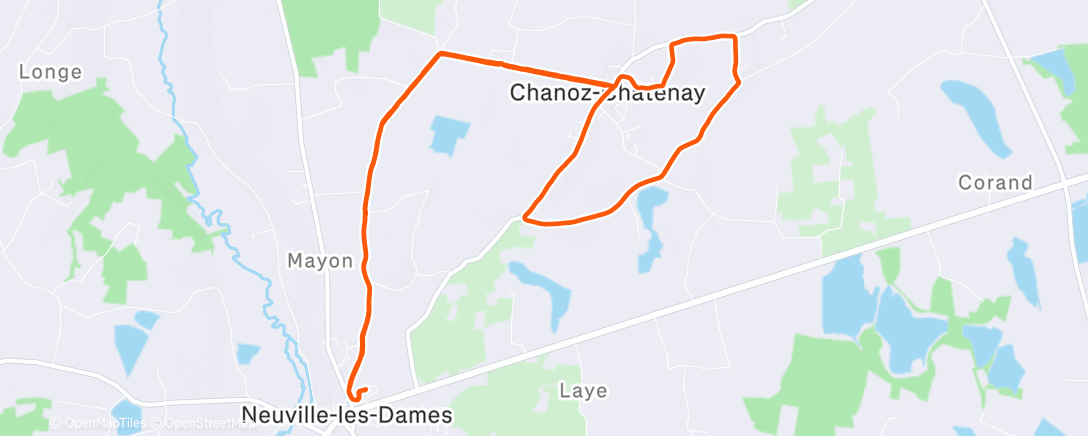 Map of the activity, 30 MIN ÉCHAUFFEMENT PUIS 4000 ALLURE MARATHON