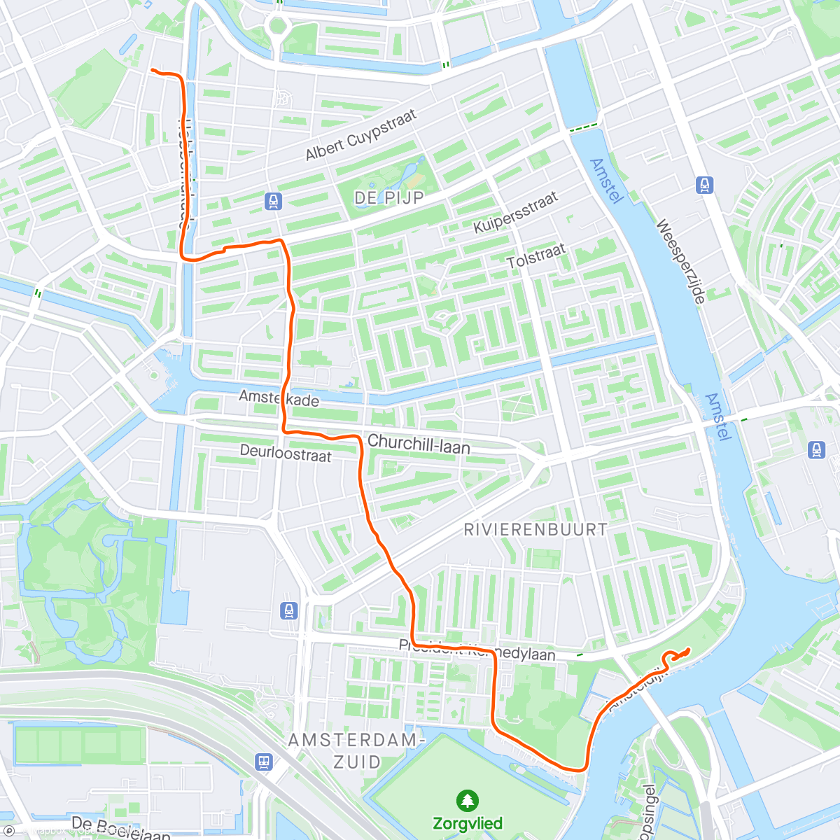 Mapa de la actividad (Dag van de arbeid demonstratie Amsterdam 2024)