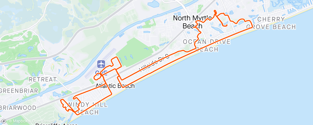 Map of the activity, Quick ride before Church