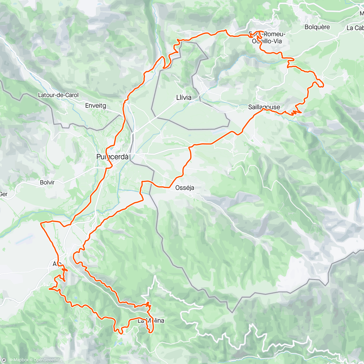 Map of the activity, Route endurance ⛰️