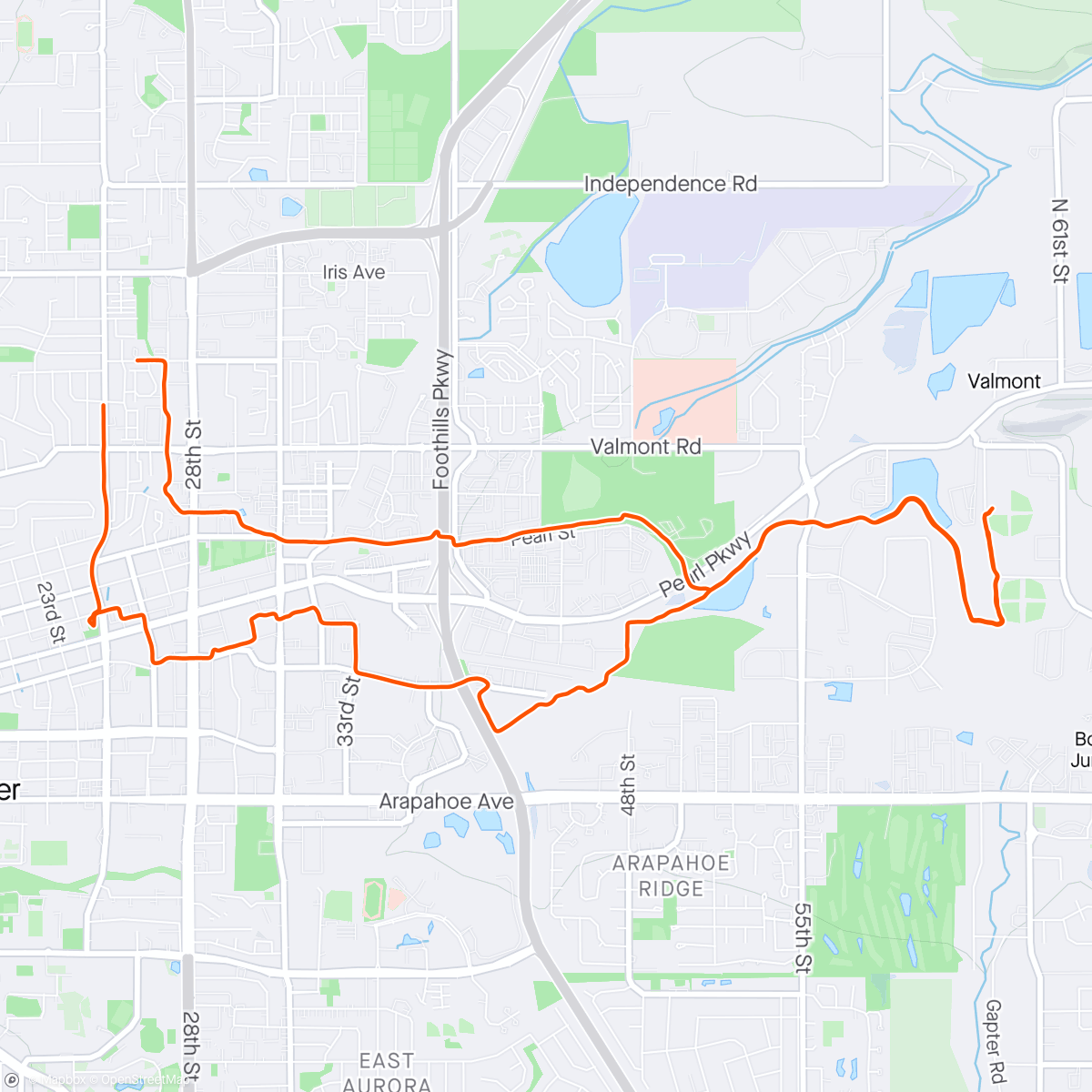 Map of the activity, Happy Thursday Cruiser Ride