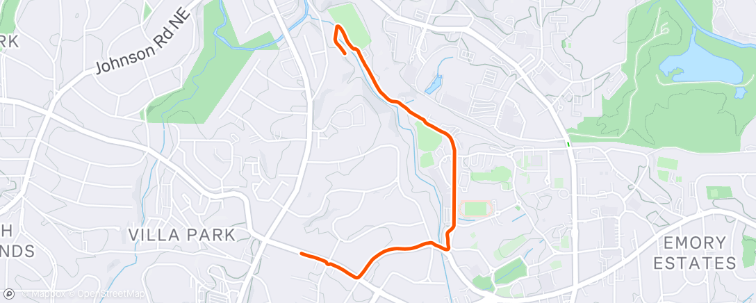 Map of the activity, Afternoon Run