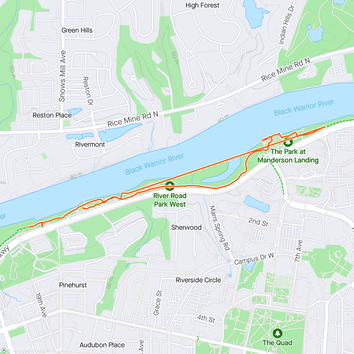Map of the activity, Riverwalk