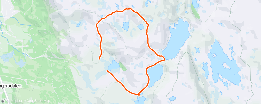 Kaart van de activiteit “Olstjødno - Beinatjørnsvarden - Svartavatnet - Olstjødno”