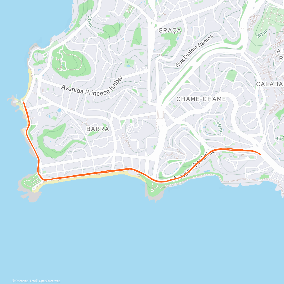 Map of the activity, Natação Peixinho: Warm Up!