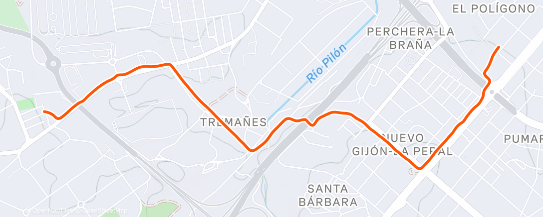 Map of the activity, Caminata de tarde