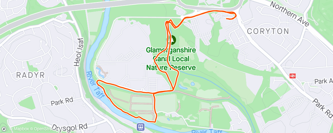 Map of the activity, Riverside run