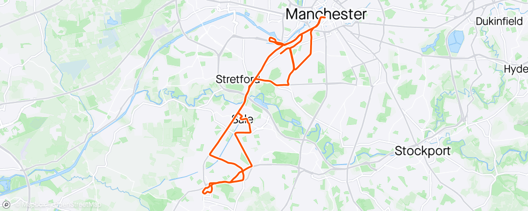 アクティビティ「Manchester Marathon」の地図