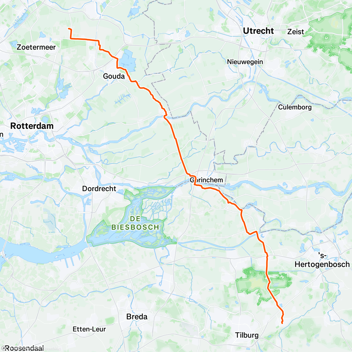 Map of the activity, Eindelijk weer eens met de fiets naar Hazerswoude!