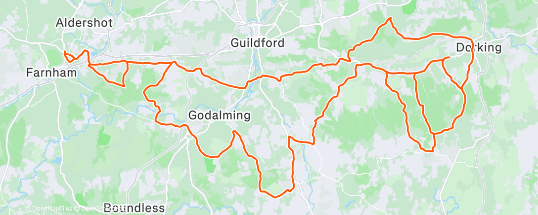 Map of the activity, Lunch Ride