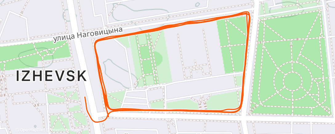 Map of the activity, Вечерний забег