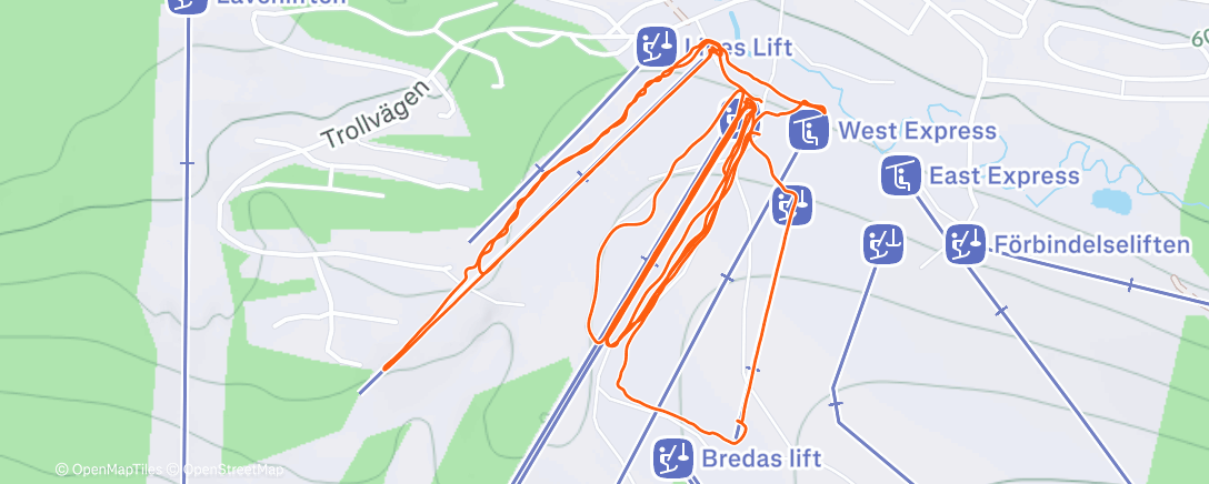 Карта физической активности (Lunch Alpine Ski)