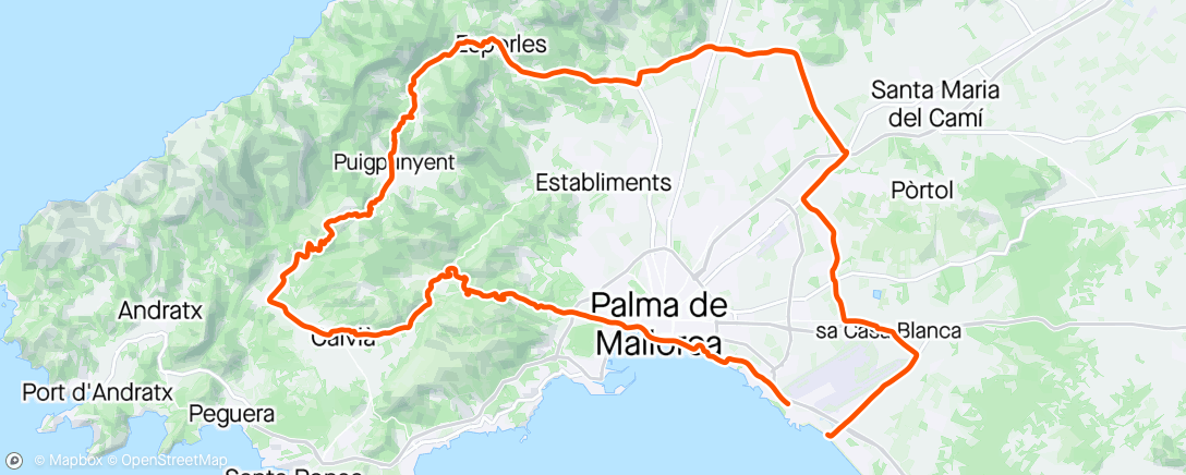 活动地图，Siste turen for i år på Mallorca. Rød grppe. 3 x fjell