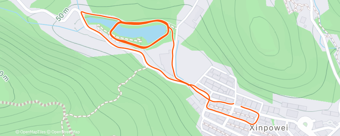 Map of the activity, W17D5 恢復～有氧跑2-4K(50m*5加速）