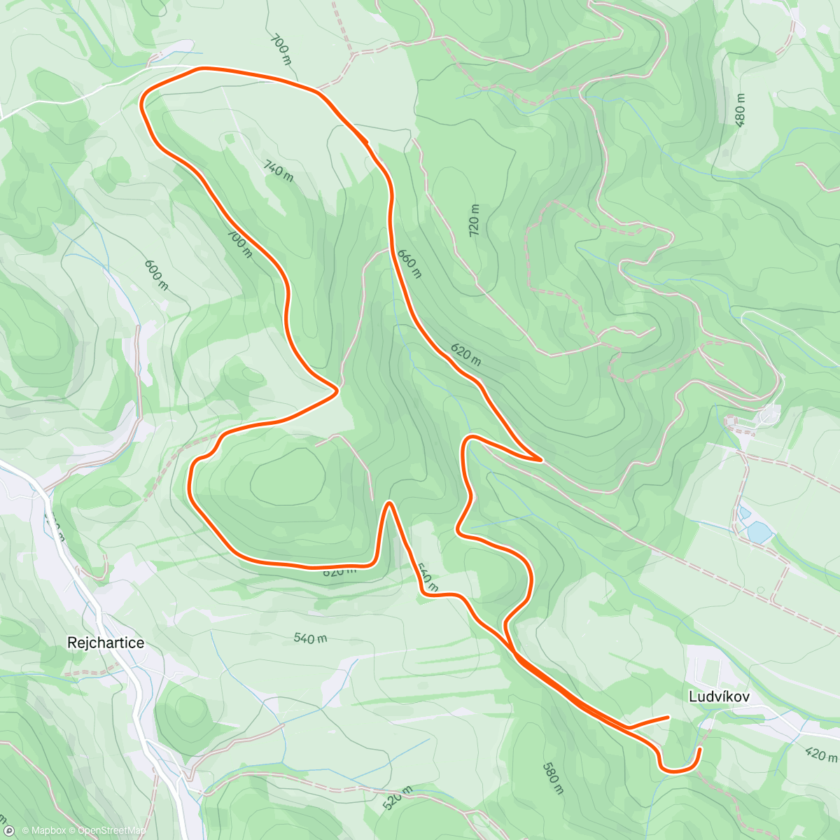 Map of the activity, Lunch Run