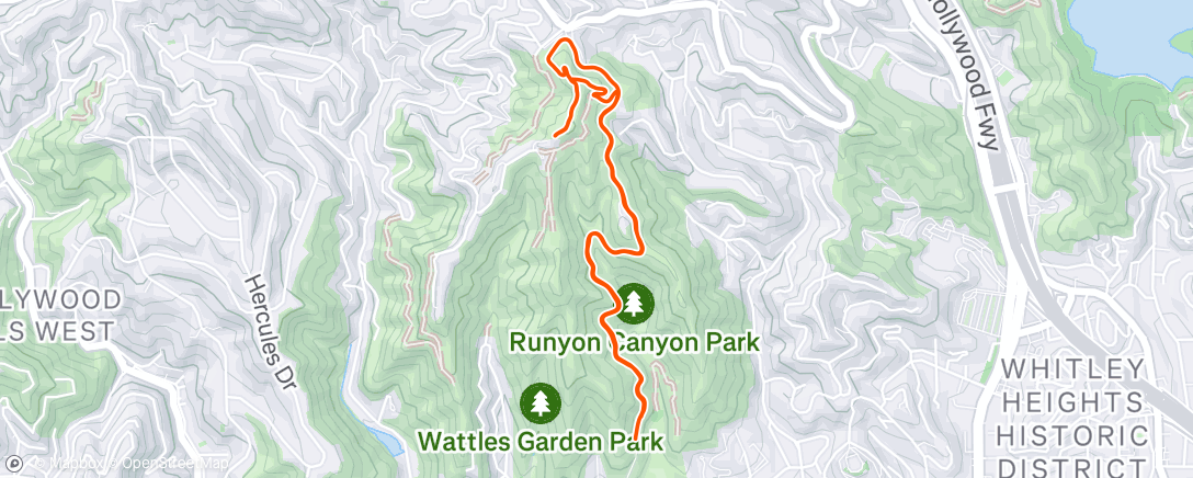 Map of the activity, Lunch Hike
