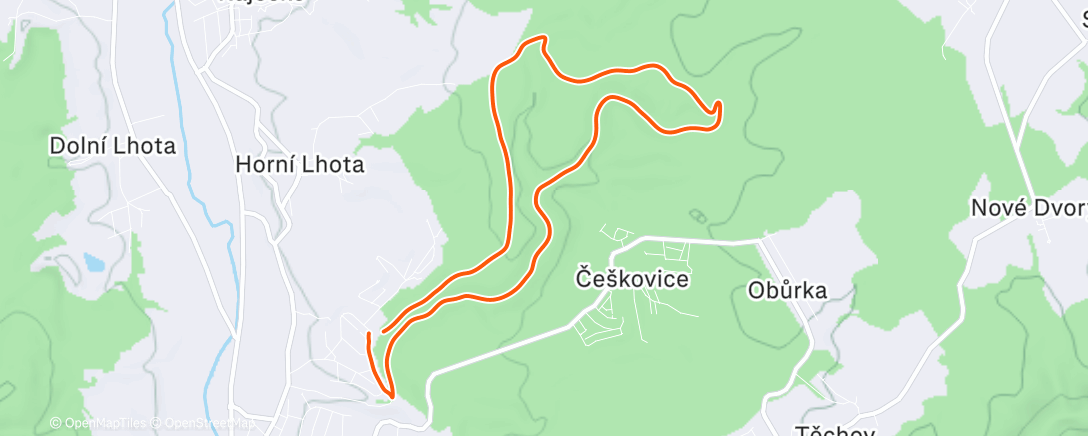 Map of the activity, Evening Run
