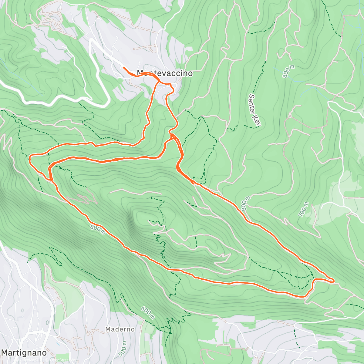 Map of the activity, Corsa pomeridiana