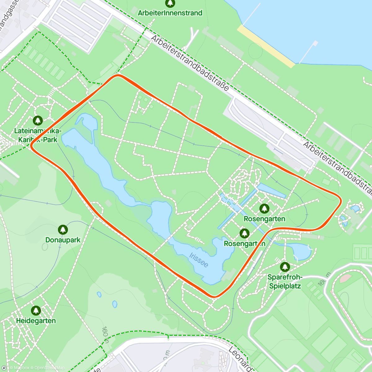 Map of the activity, Donaupark Park Run