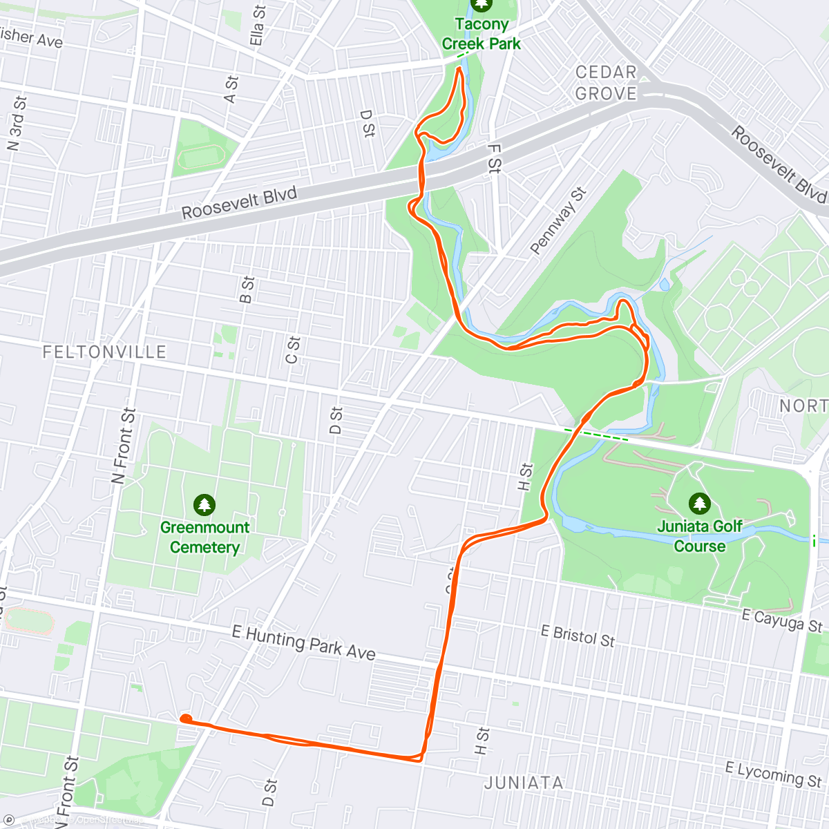 Map of the activity, Exploratory Lunch Ride